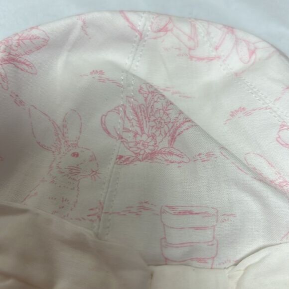Janie and Jack 100049341 Light Pink Bunny Toile Baby  Toile Sun Hat size 3-6 - Picture 4 of 10
